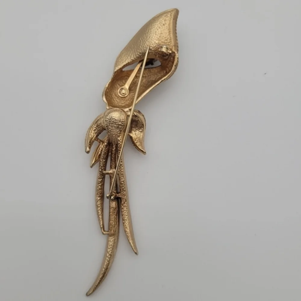 Vintage 1950'sSarah Coventry Calla Lily Topaz & Goldtone‎ Brooch